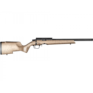 CHRISTENSEN Arms Ranger Bolt Action Rifle 22 Long Rifle 18" Carbon Fiber Threaded Barrel Black Frame Tan/black Spiderweb Field Stock