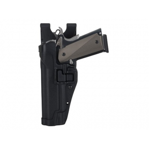 BLACKHAWK! Level 2 Serpa Auto Lock OWB Holster Left Hand Glock 17, 19, 19X, 22, 23, 26, 27, 31, 32, 33, 38, 45, 47 Polymer Black - Blackhawk!