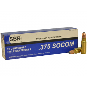 SBR 375 SOCOM Ammo 200 Grain Sierra Pro-Hunter Jacketed Flat Nose Box of 20 - Sbr