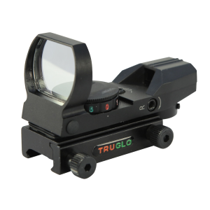 TRUGLO Reflex Red Dot Sight Red and Green 4-Pattern Reticle (15 MOA Peep, Crosshair, 3 MOA Circle Dot, 5 MOA Dot) with Integral Weaver Base Matte Black