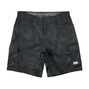 AFTCO Men's Deckhand Fishing Shorts Black Storm Camo 40