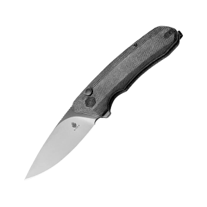 Kizer Invictus Pocket Knife 3.41" Drop Point 154CM Satin Blade Micarta Handle Black - Kizer