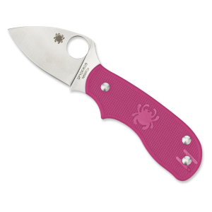 Spyderco Squeak Pocket Knife 2" Leaf N690Co Satin Blade Fiberglass Reinforced Nylon (FRN) Handle Pink - Spyderco