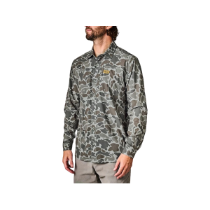 Marsh Wear Men's Lenwood Hagood Tech Long Sleeve Crew Neck Shirt Dark Green Mallard Camo 2XL