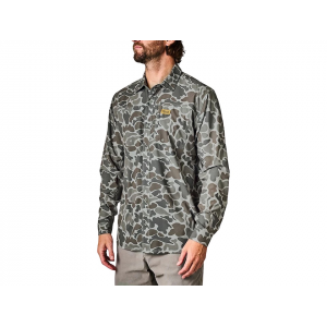 MARSH WEAR Men's Lenwood Hagood Tech Long Sleeve Crew Neck Shirt Dark Green Mallard Camo Medium