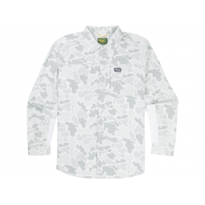 MARSH WEAR Men's Lenwood Hagood Tech Long Sleeve Crew Neck Shirt Gray Mallard Camo Medium
