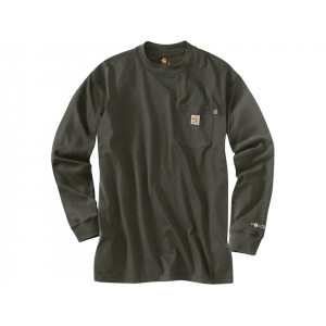 CARHARTT Men's FR Force Loose Fit Midweight Long Sleeve Crew Neck T Shirt Olive XL