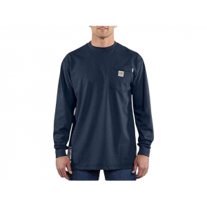CARHARTT Men's FR Force Loose Fit Midweight Long Sleeve Crew Neck T Shirt Dark Navy Large