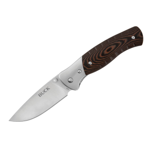 Buck Knives 836 Selkirk Pocket Knife 3.9" Drop Point 420HC Satin Blade Micarta Handle Black/Brown - Buck Knives