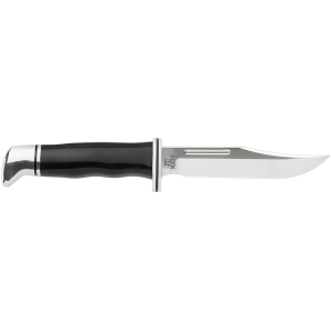 Buck Knives 117 Brahma Fixed Blade Knife 4.5" Clip Point 420HC Satin Blade Phenolic Handle Black - Buck Knives