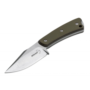 Boker Knives Piranha Fixed Blade Knife 3" Clip Point 440C Satin Blade G-10 Handle Green - Boker Knives