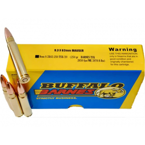 falo Bore 9.3x62mm Mauser 250 Grain Barnes TSX Hollow Point Lead Free Box Of 20 Ammo