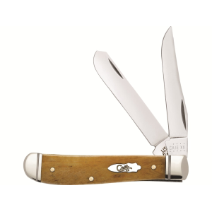 Case Mini Trapper Pocket Knife 2.7" Clip/Spey Surgical Steel Mirror Polished Blade Bone Handle Antique - Case