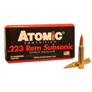 ATOMIC Subsonic 223 Remington Ammo 77 Grain Jacketed Hollow Point Box Of 50 858767004294 189480