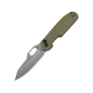 Kizer Cormorant Pocket Knife 3.13" Drop Point Nitro-V Satin Blade G-10 Handle Green - Kizer