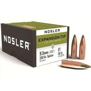 Nosler E-Tip 9.3mm (366 Diameter) Bullets 250 Grain Polymer Tip Box of 50 - Nosler