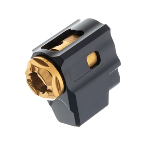 Tyrant Designs T-COMP Pistol Compensator for Glock 43 9mm Luger 1/2-28 Thread Aluminum Black Gold - Tyrant Designs