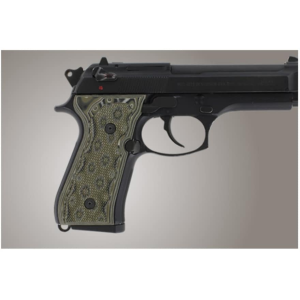 Hogue Extreme Series Grips for Beretta 92F, 92FS, 92SB, 96, M9 Checkered G10 Olive Drab - Hogue