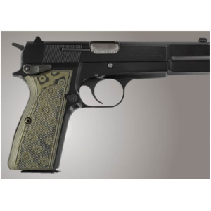 Hogue Extreme Series Grips for Browning Hi-Power Checkered G10 Olive Drab - Hogue