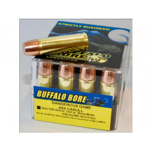 falo Bore Dangerous Game 454 Casull 300 Grain Lehigh Match Solid Flat Nose Lead Free Box Of 20 Ammo