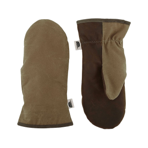 Stormy Kromer Men's Waxed Cotton Tough Mittens Sand/Dark Leather Large - Stormy Kromer