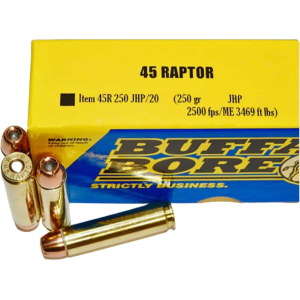 Buffalo Bore 45 Raptor Ammo 250 Grain Jacketed Hollow Point Box of 20
