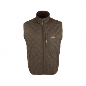 DRAKE Men's Delta Quilted Fleece Lined Insulated Vest Dark Earth 2XL