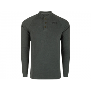 DRAKE Men's Weston Lakes Waffle Long Sleeve Henley Shirt Castlerock Heather XL
