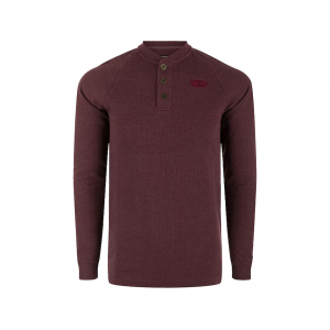 DRAKE Men's Weston Lakes Waffle Long Sleeve Henley Shirt Windsor Wine Heather Large