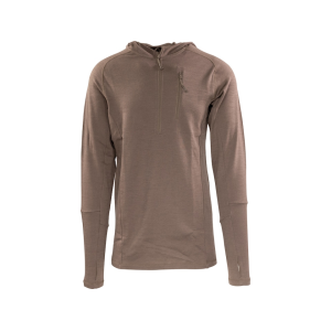 MidwayUSA Men's Midweight Long Sleeve Hoodie Merino Wool Base Layer Shirt Hawk Brown XL - Midwayusa