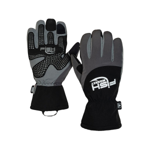 Fish Monkey Men's Stealth Sherpa Dry-Tec Waterproof Insulated Leather Fishing Gloves Gray Medium - Fish Monkey