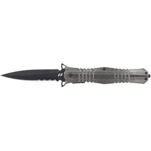 Schrade Infiltrate Assisted Opening Pocket Knife 3.75" Dagger D2 Black Oxide Blade G-10 Handle Gray - Schrade