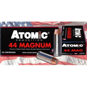 ATOMIC Ammunition 44 Remington Magnum Ammo 240 Grain Jacketed Hollow Point Box Of 50 858767004409 406894
