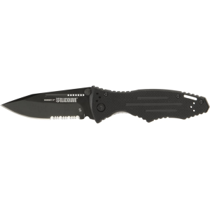 BLACKHAWK! Hornet II Assisted Opening Pocket Knife 3.25" Partially Serrated Drop Point D2 Black PVD Blade G-10 Handle Black - Blackhawk!