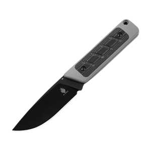 Kizer Smolt Fixed Blade Knife 2.94" Drop Point CPM-3V Black Blade Canvas Micarta/G-10 Handle Black/Gray - Kizer