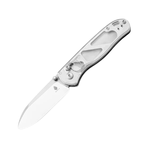 Kizer Drop Bear Pocket Knife 2.97" Drop Point Nitro-V Satin Blade Acrylic Handle Transparent - Kizer