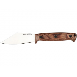 Ontario Bushcraft SEAX Fixed Blade Knife 4.43" Clip Point 420 Stainless Stainless Blade Hardwood Handle Wood