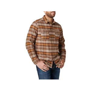 5.11 Men's Lester Long Sleeve Shirt Dark Earth Plaid Large - 5.11