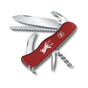 Victorinox Swiss Army Hunter Pocket Knife Drop Point Stainless Steel Polished Blade Polyamide Handle Red - Victorinox Swiss Army