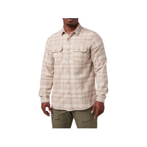 5.11 Men's Lester Flannel Shirt Badlands Tan Plaid Large - 5.11