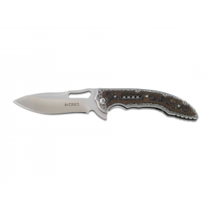 CRKT Fossil Assisted Opening Pocket Knife 3.96" Drop Point 8Cr13MoV Satin Blade G-10 Handle Brown - Crkt