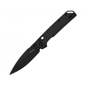 Kershaw Iridium Pocket Knife 3.4" Spear Point D2 Black Oxide Blade Aluminum Handle Black - Kershaw