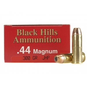 Black Hills 44 Remington Magnum Ammo 300 Grain Jacketed Hollow Point Box of 50 - Black Hills