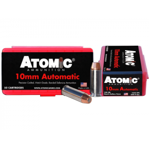 ATOMIC Ammunition 10mm Auto Ammo 180 Grain Jacketed Hollow Point Box Of 50 858767004324 260394