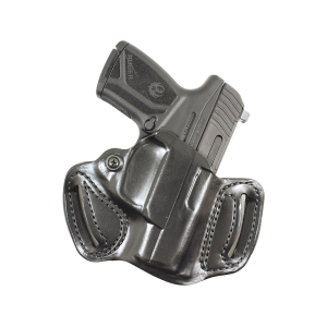 DESANTIS GUNHIDE Mini Slide OWB Holster Left Hand Glock 17, 19, 19X, 22, 23, 26, 27, 31, 32, 33, 38, 45, 47 Leather Black
