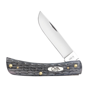 Case Sod Buster JR Pocket Knife 2.8" Skinner Chrome Vanadium Mirror Polished Blade Bone Handle Gray - Case