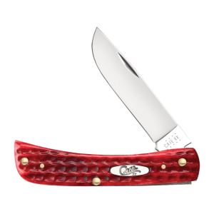 Case Sod Buster Jr Folding Knife 2.8" Skinner Tru-Sharp Mirror Polished Blade Jigged Bone Handle Red - Case