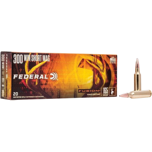 FEDERAL Fusion 300 Winchester Short Magnum (wsm) Ammo 165 Grain Bonded Jacketed Soft Point Box Of 20