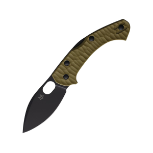 Fox Knives Zero 2.0 Pocket Knife 2.76" Drop Point BECUT Black Blade Fiberglass Reinforced Nylon (FRN) Handle Olive Drab - Fox Knives
