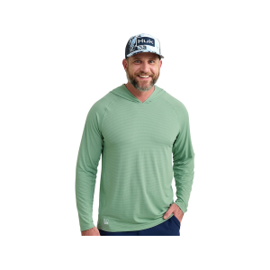 HUK Men's A1A Hoodie Fog Green 2XL